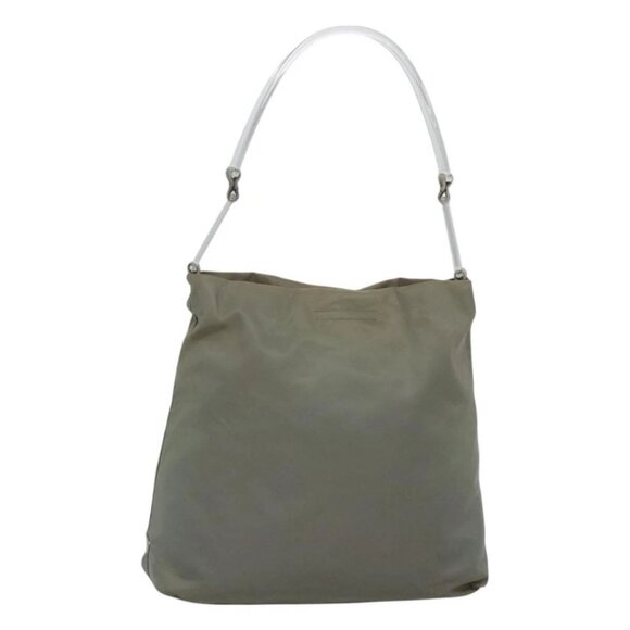PRADA Shoulder Bag Nylon Plastic Gray Clear Auth - Picture 1 of 16